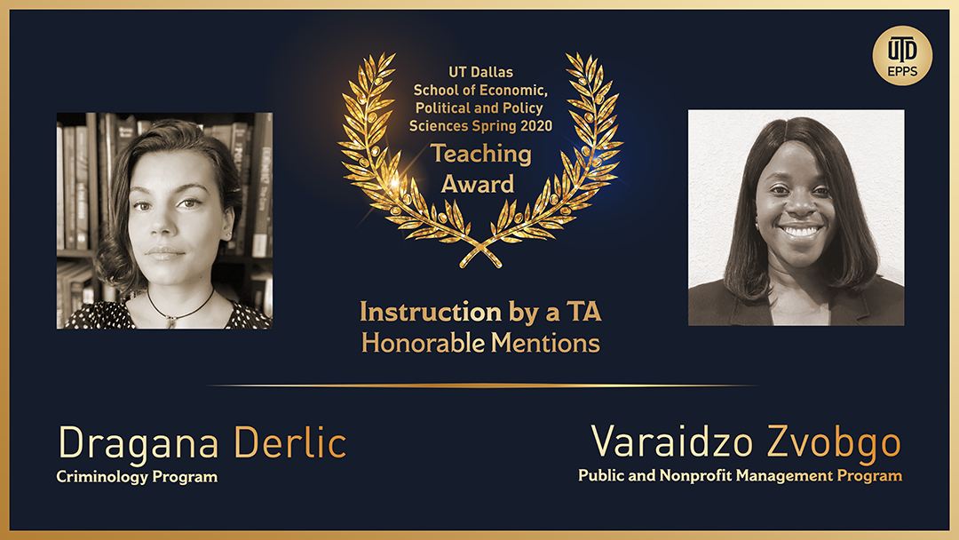 instruction by a TA honorable mentions award Dragana Derlic Varaidzo Zvogbo