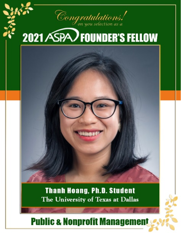 2021 ASPA Founder's Fellow Thanh Hoang