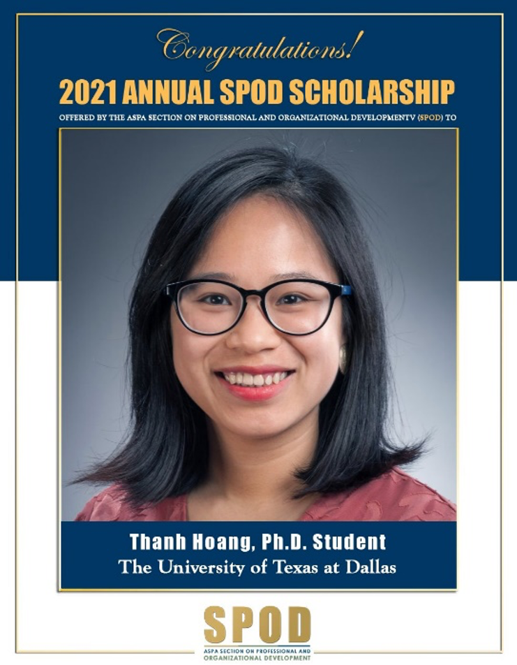 2021 SPOD Scholarship Thanh Hoang