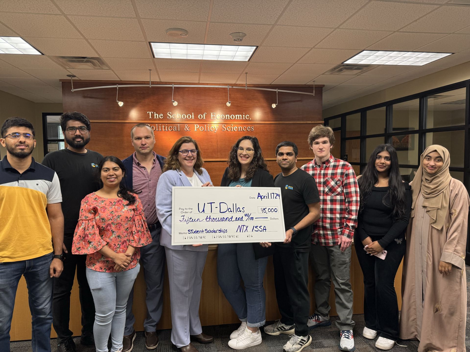 North Texas ISSA has demonstrated its commitment to fostering the next generation of cybersecurity professionals by awarding $15,000 in scholarships to students within the MS Cyber Security, Technology, and Policy program at the School of Economic, Political and Policy Sciences (EPPS). 